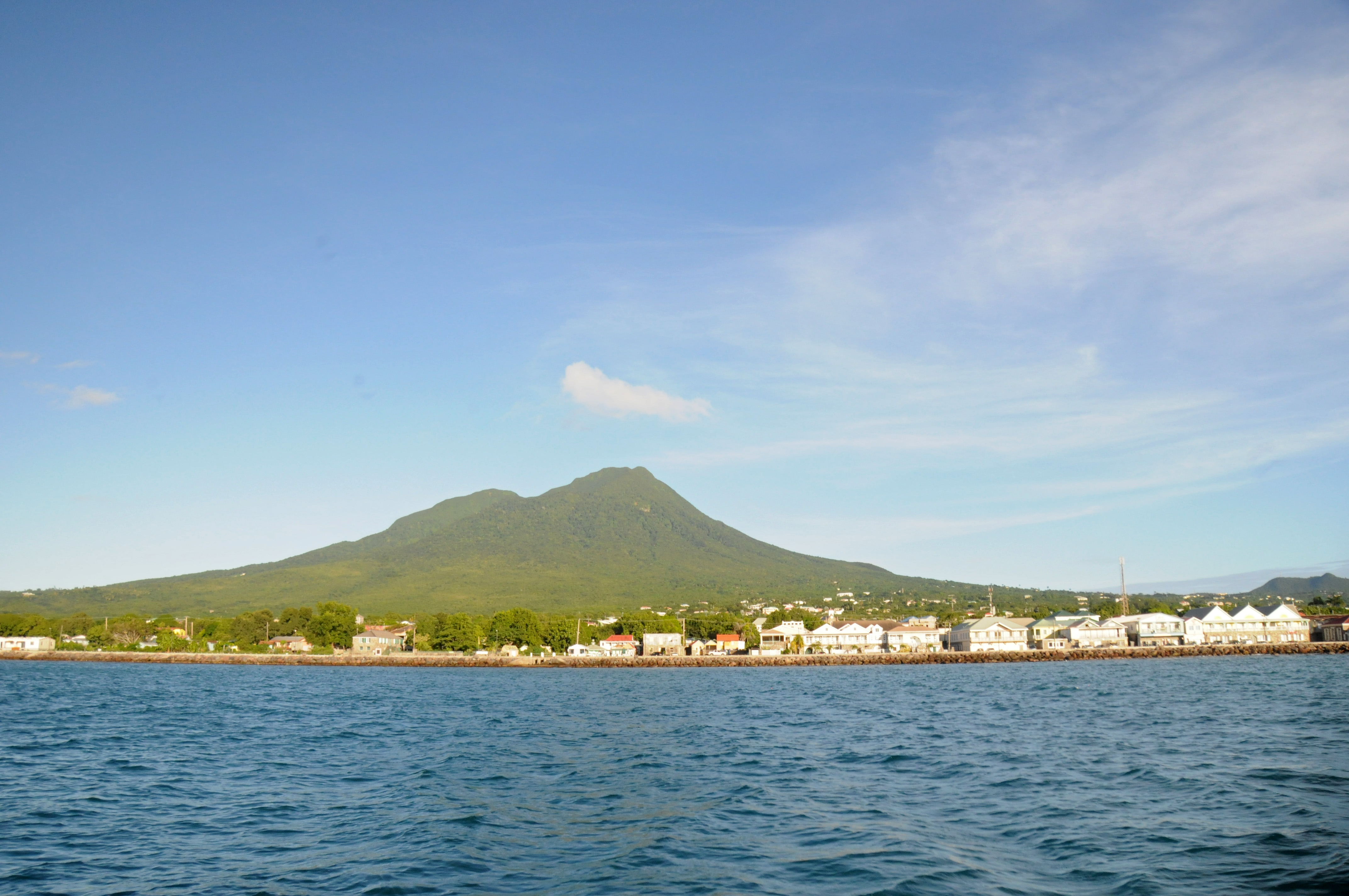 A real view of Nevis in the Caribbean
